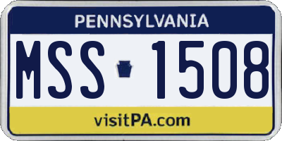 PA license plate MSS1508