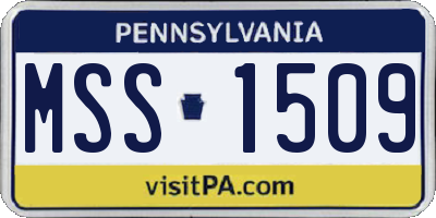 PA license plate MSS1509