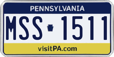 PA license plate MSS1511
