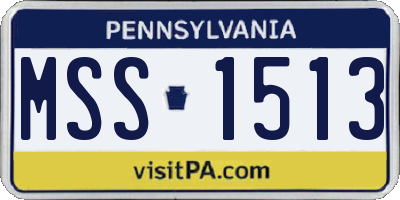 PA license plate MSS1513