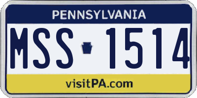 PA license plate MSS1514