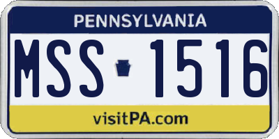 PA license plate MSS1516