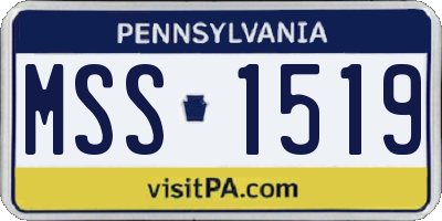 PA license plate MSS1519
