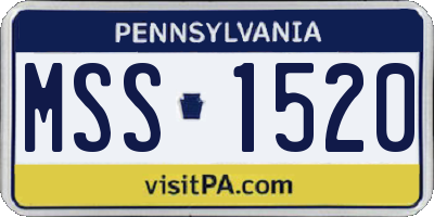 PA license plate MSS1520