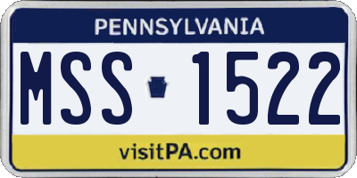 PA license plate MSS1522