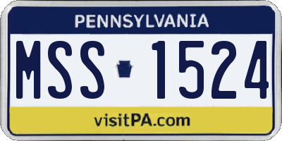 PA license plate MSS1524