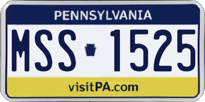 PA license plate MSS1525