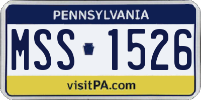 PA license plate MSS1526