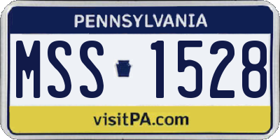 PA license plate MSS1528