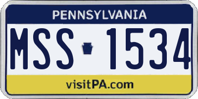 PA license plate MSS1534
