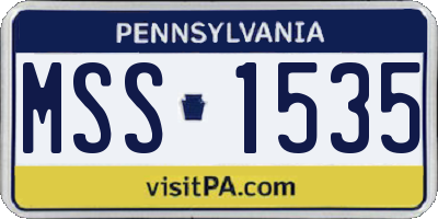 PA license plate MSS1535