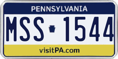 PA license plate MSS1544