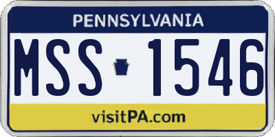 PA license plate MSS1546
