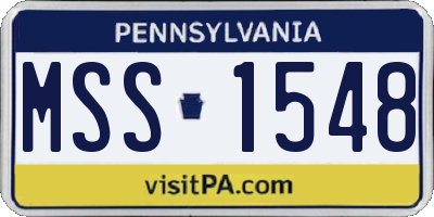 PA license plate MSS1548