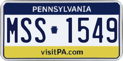 PA license plate MSS1549