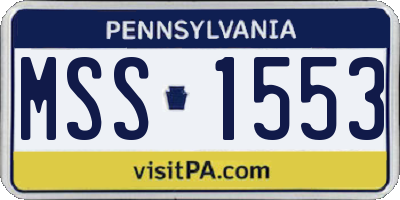 PA license plate MSS1553
