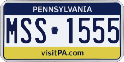 PA license plate MSS1555