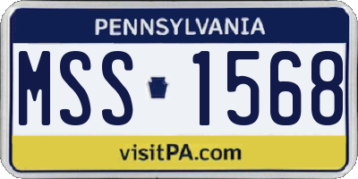 PA license plate MSS1568
