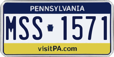 PA license plate MSS1571