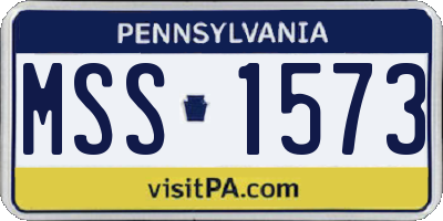 PA license plate MSS1573