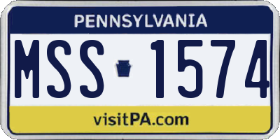 PA license plate MSS1574