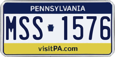 PA license plate MSS1576