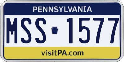 PA license plate MSS1577