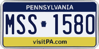 PA license plate MSS1580