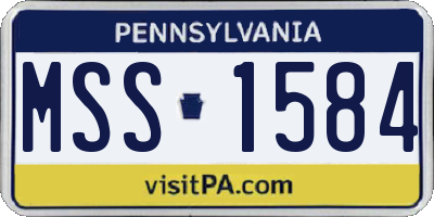 PA license plate MSS1584