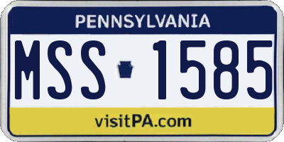 PA license plate MSS1585