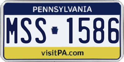 PA license plate MSS1586