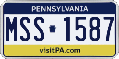 PA license plate MSS1587