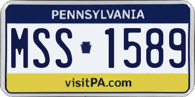 PA license plate MSS1589