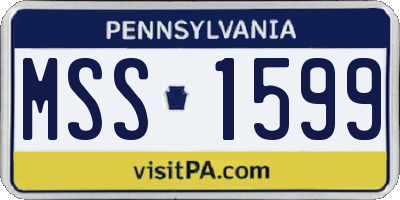 PA license plate MSS1599