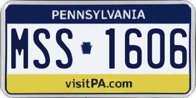 PA license plate MSS1606