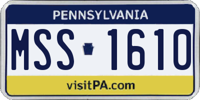 PA license plate MSS1610