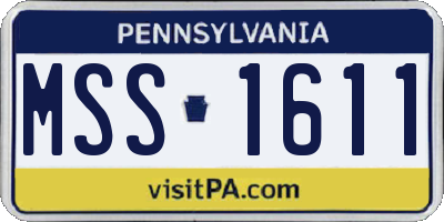 PA license plate MSS1611