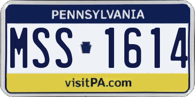 PA license plate MSS1614