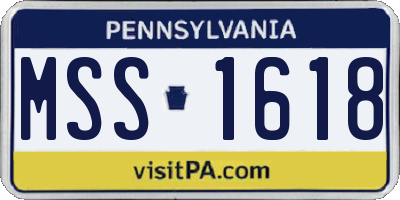 PA license plate MSS1618