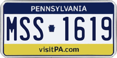 PA license plate MSS1619