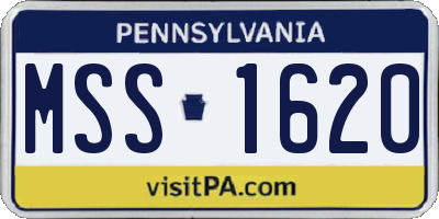 PA license plate MSS1620