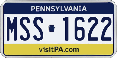 PA license plate MSS1622