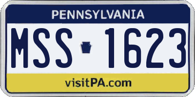 PA license plate MSS1623