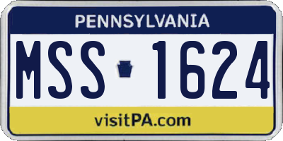 PA license plate MSS1624