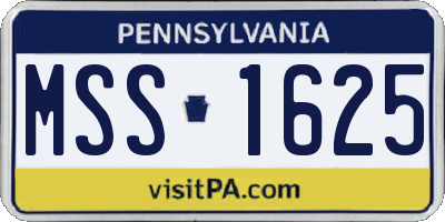 PA license plate MSS1625