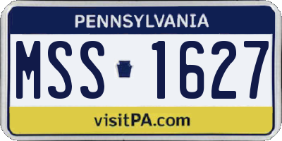 PA license plate MSS1627