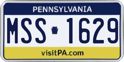 PA license plate MSS1629
