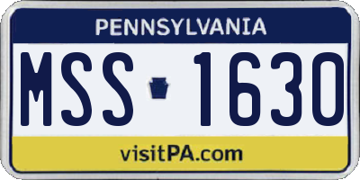 PA license plate MSS1630