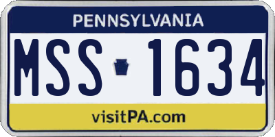 PA license plate MSS1634