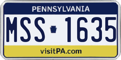 PA license plate MSS1635